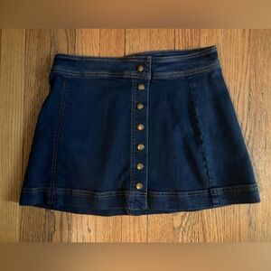Free People denim snap mini skirt
